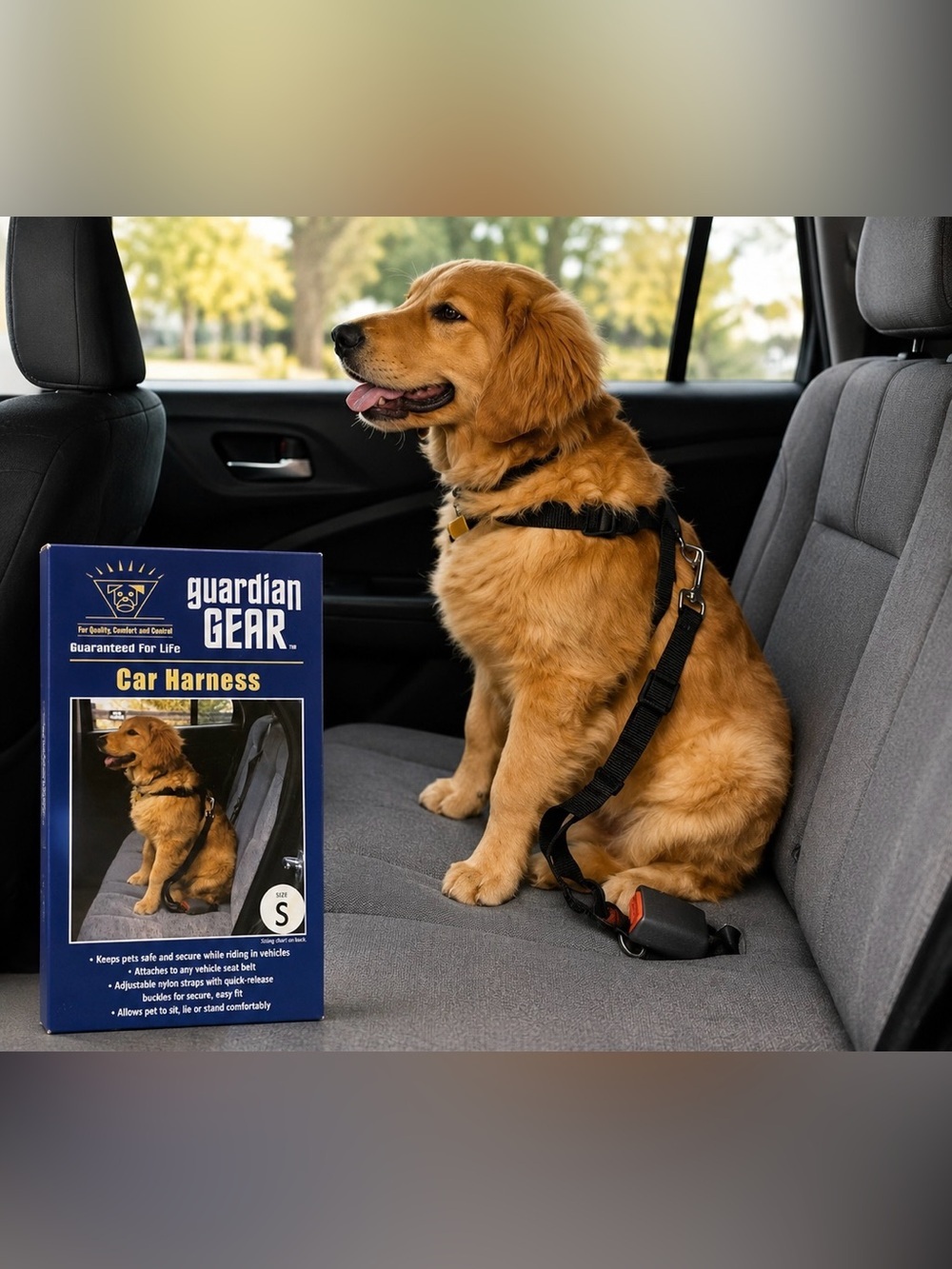 Guardian Gear Pet Car Harness Size Small | Dog Vehicle Safety Seat Belt Harness